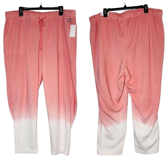NWT Lane Bryant Livi pink white ombre sweat joggers women's size 22/24 3X - Picture 1 of 13